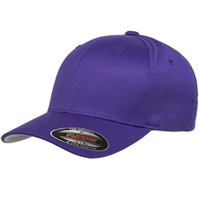 Imagen de Gorra de béisbol ajustada y deportiva para hombre Flexfit morado Large/X Large