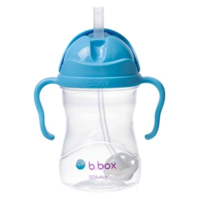 Imagen de b.box Vaso con Pajita para Niños Infantil Beber Desde Cualquier Ángulo Tapa Abatible, Ponderada, Antifugas, Agarre Fácil Botella 6m+ 240 ml