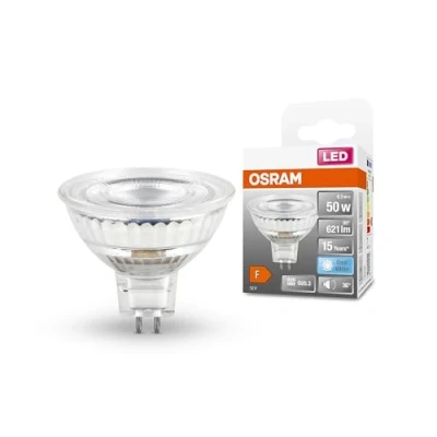 Imagen de Osram LED STAR MR16 12 V Bombilla reflectora , Casquillo GU5.3 4000 K 8W Equivalente a 50W Blanco frío