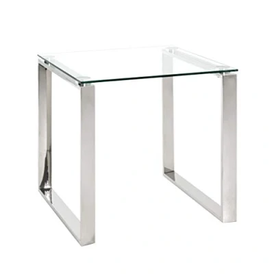 Imagen de HAKU Möbel Mesa auxiliar Acero inoxidable, cristal de seguridad 8 mm Dim.: AN 55 cm x AL P cm, Estilo: Moderno