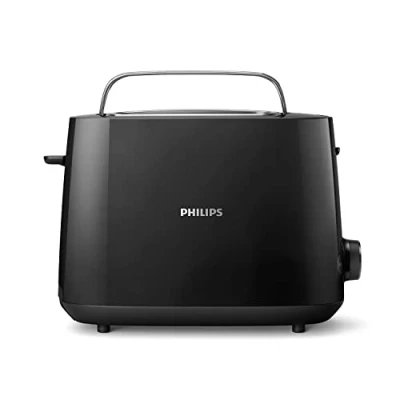 Imagen de Tostadora Philips HD2581/90, 8 ajustes, Rejilla calientabollos, Función extraelevación, 900 W, Negro