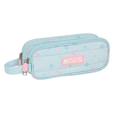 Imagen de MOOS Portatodo Doble Niño, Estuche Infantil, Ideal para Niños en Edad Escolar, Cómodo y Versátil, Calidad Resistencia, 21x6x8 cm, Color Azul Turquesa