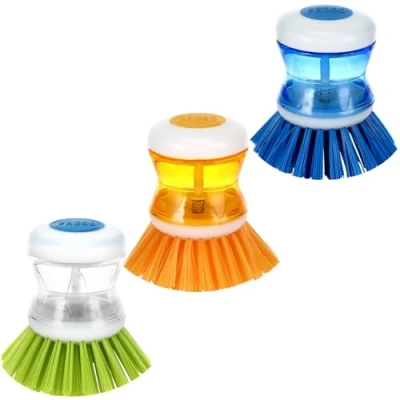 Imagen de Cepillo Lavavajillas con Dispensador, 3 Piezas de Cocina para Limpieza Fregadero, Fregar Platos, ollas, sartenes, fregaderos