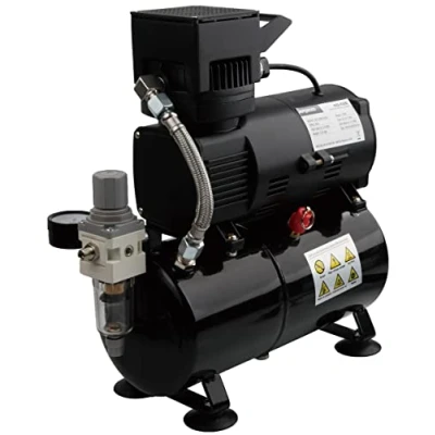 Imagen de Compresor de aerógrafo lujo Airgoo AG 426 con ventilador refrigeración Super Power y tanque aire para pulverización
