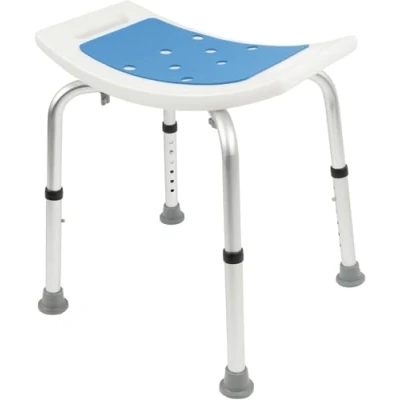 Imagen de KARAT Taburete de ducha Altura regulable 38 53 cm Soporta hasta 136 kg Asiento antideslizante y estable bañera Patas goma antideslizantes baño