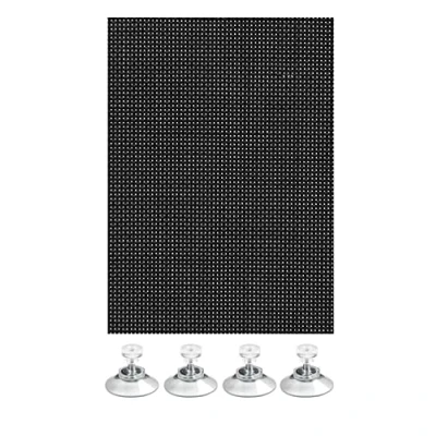 Imagen de GARDINIA Protector solar flexible, Traslúcido, Incluye 6 ventosas, Negro, 60 x 120 cm