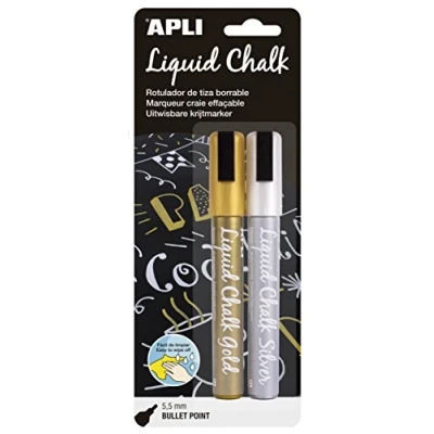 Imagen de APLI Paper Ref. 14847 Liquid Chalk punta redonda oro/plata