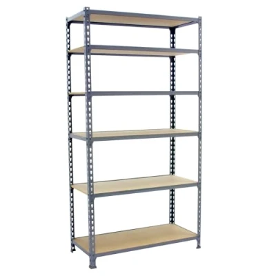 Imagen de Simon Rack Estanteria Metalica, 2500x1000x300 mm, 6 Baldas de Madera, 150 kg Punto Flexión, Estanterias Almacenaje, Gris/Madera Maderclick