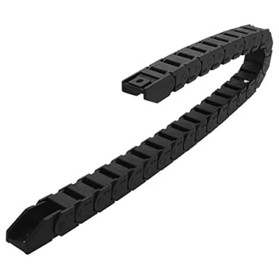 Imagen de R28 15 mm x (interior H interior W) Cadena de retención cable plástico negro para 1 longitud CNC, con conectores extremo Tipo puente (no se puede abrir)