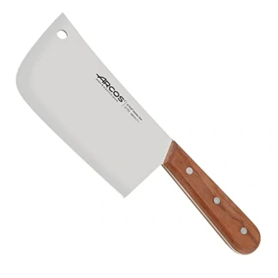 Imagen de Arcos Serie Atlantico Macheta de Cocina Hacha para cortar huesos y carne Hoja Acero Inoxidable NITRUM 180 mm Mango madera Jatoba Color marrón