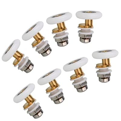 Imagen de Cokritsm 8pcs Ruedas Mampara Ducha 27mm Polea De Rodillos Para Puertas Rodamientos Puerta Corredera Cristal BañO