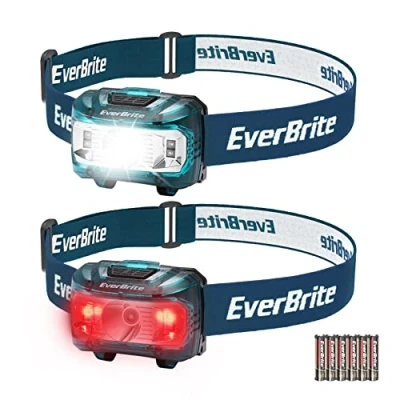 Imagen de EverBrite Linterna Frontal LED, Linternas Cabeza 300 Lúmenes con Pilas, 5 Modos de Iluminación, Impermeable,65Ajustable,Sensor Inteligente,Lampára Ideal para Correr, Acampar