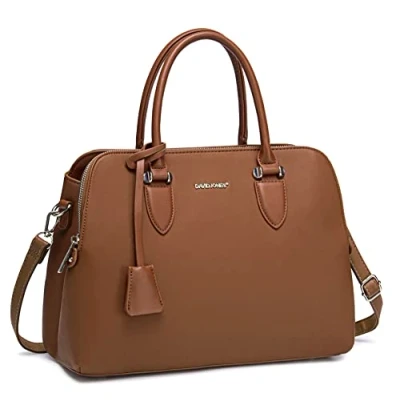 Imagen de David Jones Bolso de Mano Bugatti Mujer Señora Tote Bag Cuero Genuino PU Hombro Bandolera Múltiples Bolsillos Cremallera Shopper Asas Piel Trabajo Diario Elegante Moda Marrón Camel