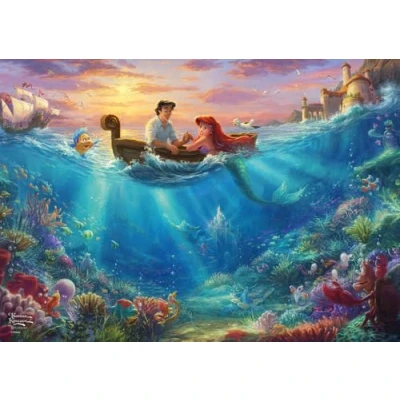 Imagen de Schmidt Spiele 59927 Thomas Kinkade, Disney Arielle, puzle de 500 Piezas en una Lata nostálgica, Multicolor