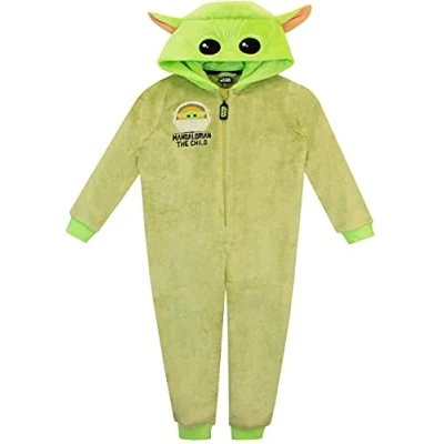 Imagen de Star Wars Pijama Entera para Niños The Mandalorian Verde 5 6 Años