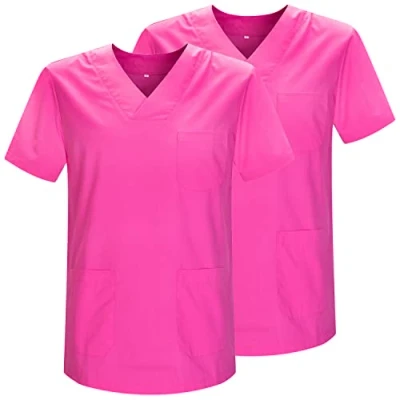 Imagen de MISEMIYA Pack 2 Pcs Casaca Sanitario Unisex Uniformes Sanitarios Uniforme MEDICOS Ref.817 * S, Fucsia 21