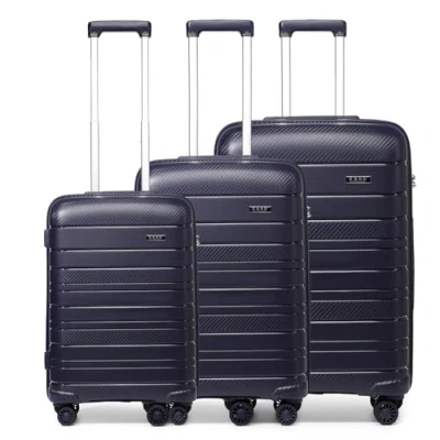 Imagen de Kono Maleta Ligera y rígida de Viaje, Navy, Luggage Set of 3, Juegos Equipaje con Ruedas giratorias