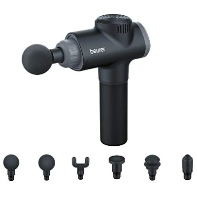 Imagen de Beurer Pistola de masaje MG180 Proporciona un tejido profundo para aliviar la tensión y regenerar los músculos 6 accesorios 4 niveles intensidad Hasta 3.200 impulsos por minuto