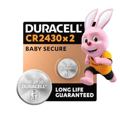 Imagen de Duracell 2430 Pilas de botón litio 3V (pack 2) Larga duración garantizada Para llaves control remoto, mandos y relojes deportivos embalaje Baby Secure Garantía 10 años en