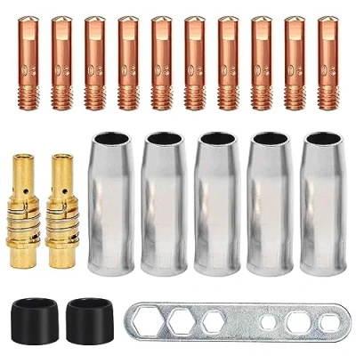 Imagen de MB15 15AK Punta de Contacto, 20 Piezas MIG Accesorio Consumible Fit, Boquillas Puntas contacto M6 0,8mm, Accesorios MB15AK, Soldador Consumible,