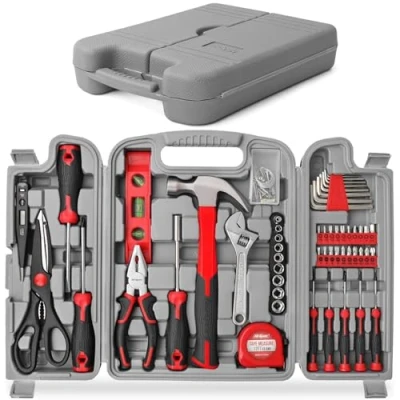 Imagen de Hi Spec Juego de Herramientas Básicas 54 Piezas. Caja Manuales para el Hogar y la Oficina. Kit/Set Ideal Reparacion, Mantenimiento, Mecánica. Incluye Maletin Transporte