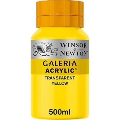 Imagen de Winsor &amp; Newton Galería Pintura Acrílica , 500 ml, Amarillo (Transparent Yellow)