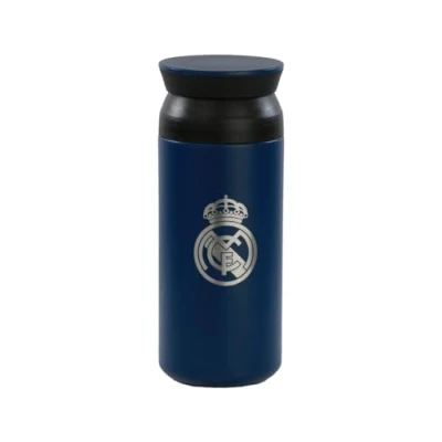Imagen de KINETICO SPAIN S.L.U. REAL MADRID 3ª EQUIPACIÓN 24/25 Vaso Termo, Botella de Agua, Acero Inoxidable, Doble Aislamiento, 12h Bebida Caliente y 24h Fría, 350 ml, 6.8x17.2 cm