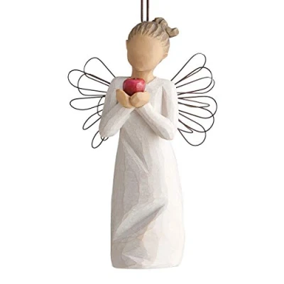 Imagen de Figura para colgar de ángel con manzana, Willow Tree, Home Deco, Enesco