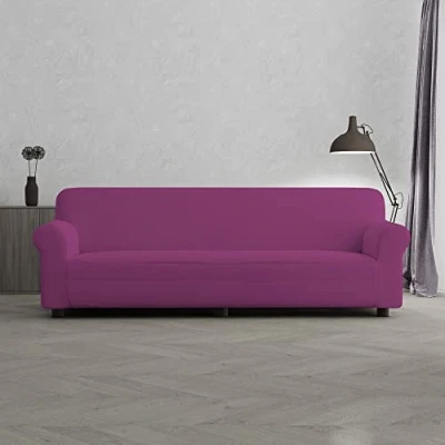 Imagen de Italian Bed Linen PIU Bello Funda de sofá bielástico Extensible, Fucsia, 4 PLAZAS
