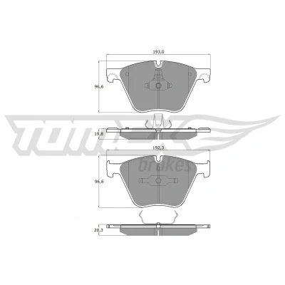 Imagen de TOMEX brakes TX 19 45 Juego de pastillas freno Eje delantero preparado para indicador desgaste BMW: X6, X5, 7