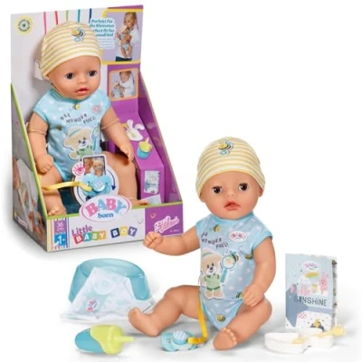 Imagen de Baby born Little Boy, Muñeca bebé con 7 Funciones para niños y niñas a Partir de 1 año, Funciona sin Pilas, 36 cm, 834602 Zapf Creation