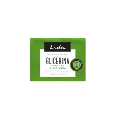 Imagen de Lida Jabón en Pastilla 100% Natural de Glicerina y Aloe Vera Sólido para Manos Limpia e Hidrata Profundidad todo Tipo Pieles Elaboración Tradicional Pack 2 Unidades