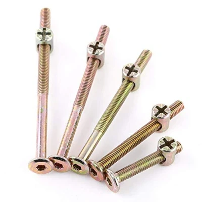 Imagen de 10 unids M6 Tornillos de Acero al Carbono Con Tuercas Barril Tuerca Pasador Conector Muebles Sujetador(100mm)