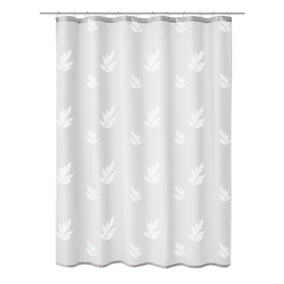 Imagen de Kleine Wolke 4994114305 Canton Cortina de Ducha (180 x 200 cm), diseño Hojas, Color Blanco
