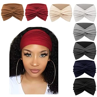 Imagen de DRESHOW 8 Piezas Diademas Para Mujer Turbante Bohemia Elástico Cinta Banda Cabello Boho Diadema Accesorios