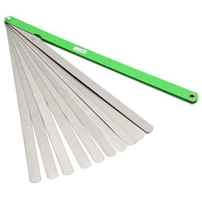 Imagen de Fafeicy 300 mm Calibrador de espesores espacio con 0.02 1 espesor, 17 cuchillas métricas, Herramienta medición acero inoxidable, Diseño giratorio y plegable