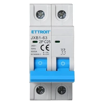 Imagen de IXTRIMA Interruptor magnetotérmico automático, 2P, 25 A, 220 V, 6 kA, bipolar MCB 2P C25