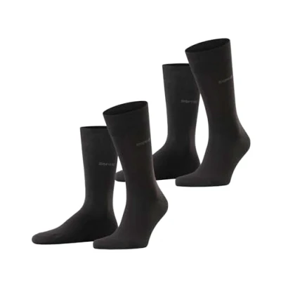 Imagen de ESPRIT Basic Easy 2 Pack M SO algodón unicolor pares, Calcetines Hombre, Negro (Black 3000), 39 42