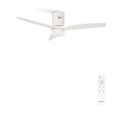 Imagen de CREATE / WINDCALM S/Ventilador de techo con luz blanco mando 40W, Silencioso, Ø112 cm, 6 velocidades, 3 temperaturas luz, temporizador, función verano invierno