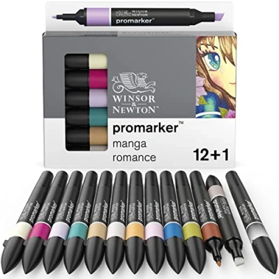 Imagen de Winsor &amp; Newton Promarker, Manga Romance, Set de 12 + 1 blender