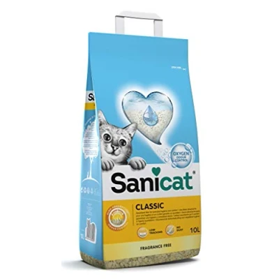 Imagen de Sanicat Arena clásica para Gatos Sin fragancias Absorción rápida Producto higiene de tu Mascota Polvo Tamaño del Paquete 10 l