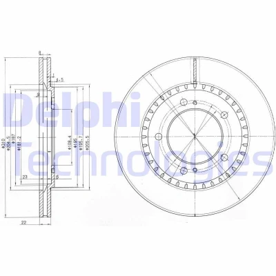 Imagen de DELPHI BG3821 Disco de freno 310 22 5 ventilado aceitado sin procesar cojinete rueda, anillo sensor ABS SUZUKI: Grand Vitara 2 SUV