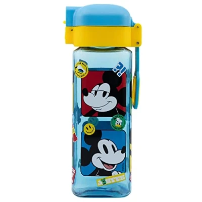 Imagen de Botella reutilizable infantil con sistema antigoteo y asa para transportar capacidad de 550 ml Mickey Mouse