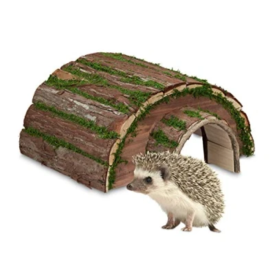 Imagen de Relaxdays Abri pour hérisson Casa Erizo, Cueva Animales Pequeños, de Madera y Musgo, Refugio Hibernación Jardín, 20 x 40 42 cm, Natural