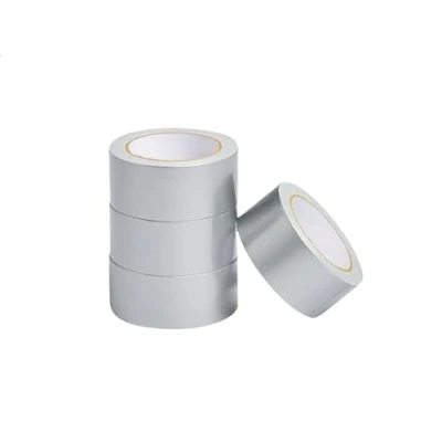 Imagen de Amazon Basics Cinta aislante muy resistente, fuerza avanzada, 4.77 cm x 18.28 m, Plateado, juego de 4, uso general, reparación del hogar y el coche, bricolaje, actividades en exterior