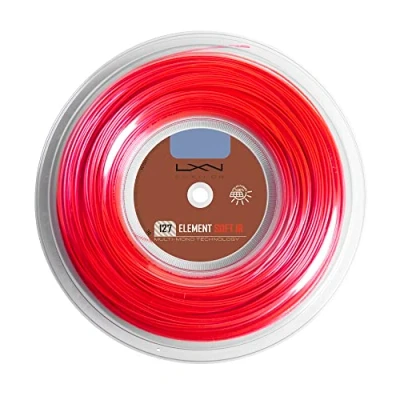 Imagen de Wilson Luxilon Cordaje de Tenis Element IR Soft, Bobina 200 m, Rojo, 1,27 mm,