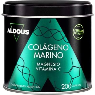 Imagen de Colágeno Hidrolizado Puro con Magnesio y Vitamina C 200 Cápsulas Marino Naticol Cabello, Piel Uñas Huesos Articulaciones ALDOUS