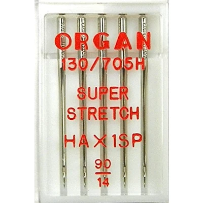 Imagen de 5 agujas Organ para máquinas de coser, HA x 1 SP/St. 90 Super Stretch (para sistema 130/705H), coser domésticas