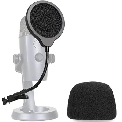 Imagen de YOUSHARES Blue Yeti Nano Espuma con Filtro Anti pop Tres Capas Filtros y Funda para Microfono Mic