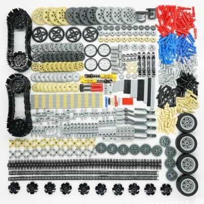 Imagen de Set de Construccion Accesorios Tenicos para Juguete Vehiculos/Trén/Robot y Clase Programar, llanta/Cubo/Ejes/Conectores/Amortiguadores/Engranajes Compatible con Las Piezas Marcas Principales
